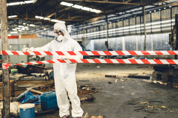 Professional Sewage Cleanup technician working in Fountain, NC